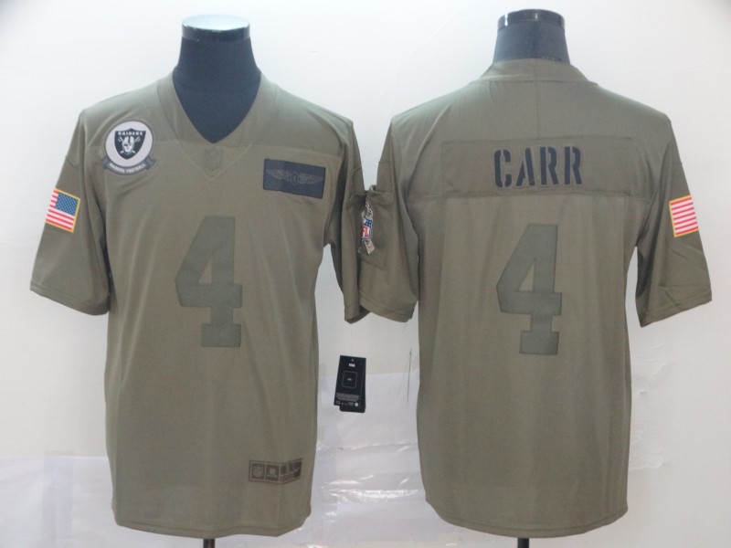 Men's Las Vegas Raiders Derek Carr #4 Brown Jersey